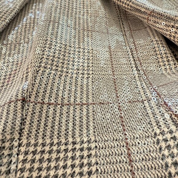 NWOT Badgley Mischka Plaid Sequin Blazer Glam Statement 6 - Picture 3 of 11